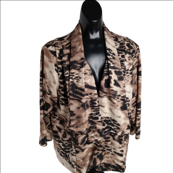 Christopher & Banks Jackets & Blazers - CHRISTOPHER & BANKS ANIMAL PRINT JACKET SIZE‎ XL BROWN-BLACK-TAN NWT